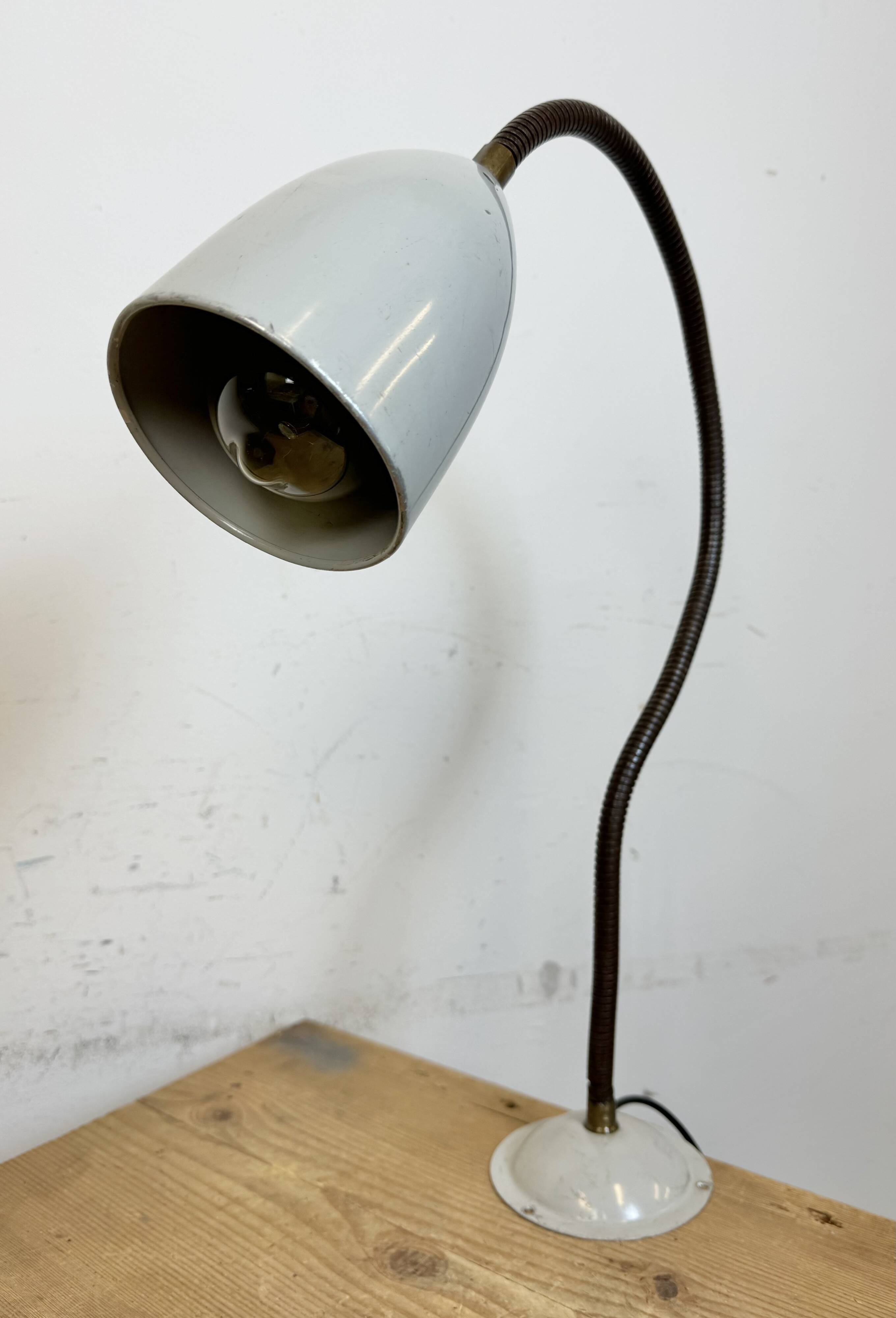 Grey Industrial Gooseneck Table Lamp from Philips, 1960s