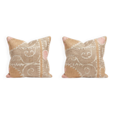 Set of 2 vintage embroidered cushion covers 59x66 cm