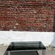 Vintage coffee table with smoked glass and chrome.