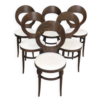 Set de 6 chaises de bistrot Baumann, modèle "Mouette"