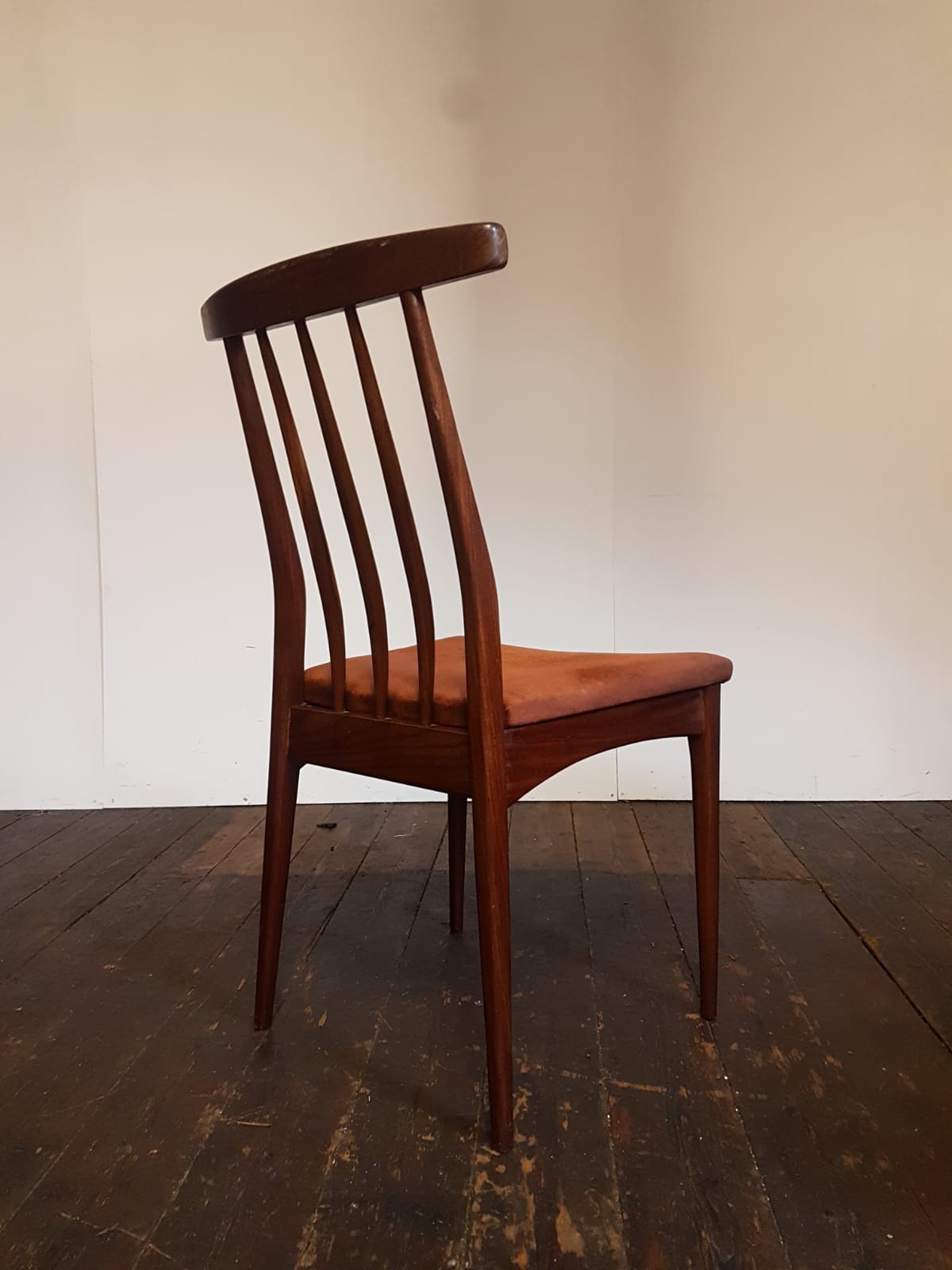 Vtg Set Of 4 Younger Mid Century Teak Dining Chairs Danish Scandi Design Retro
