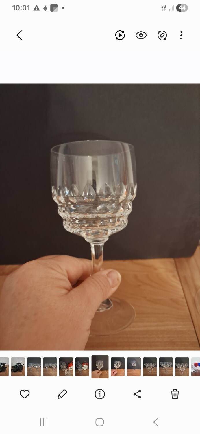 6 verres en cristal d'arques Modèle Montmartre neufs