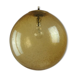 Suspension globe verre fume ambre bulle Peill & Putzler space age