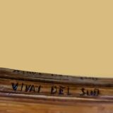 Mid-Century Modern Italian Rattan and Brass Dining Table by Vivai del Sud