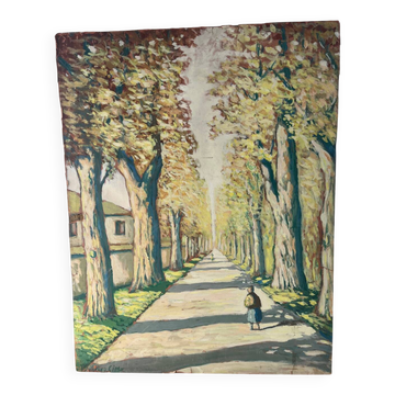 Bright walk, oil on paper signed Vero Cim.