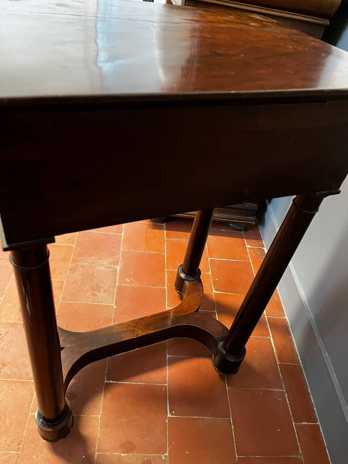 Empire period mahogany workbench