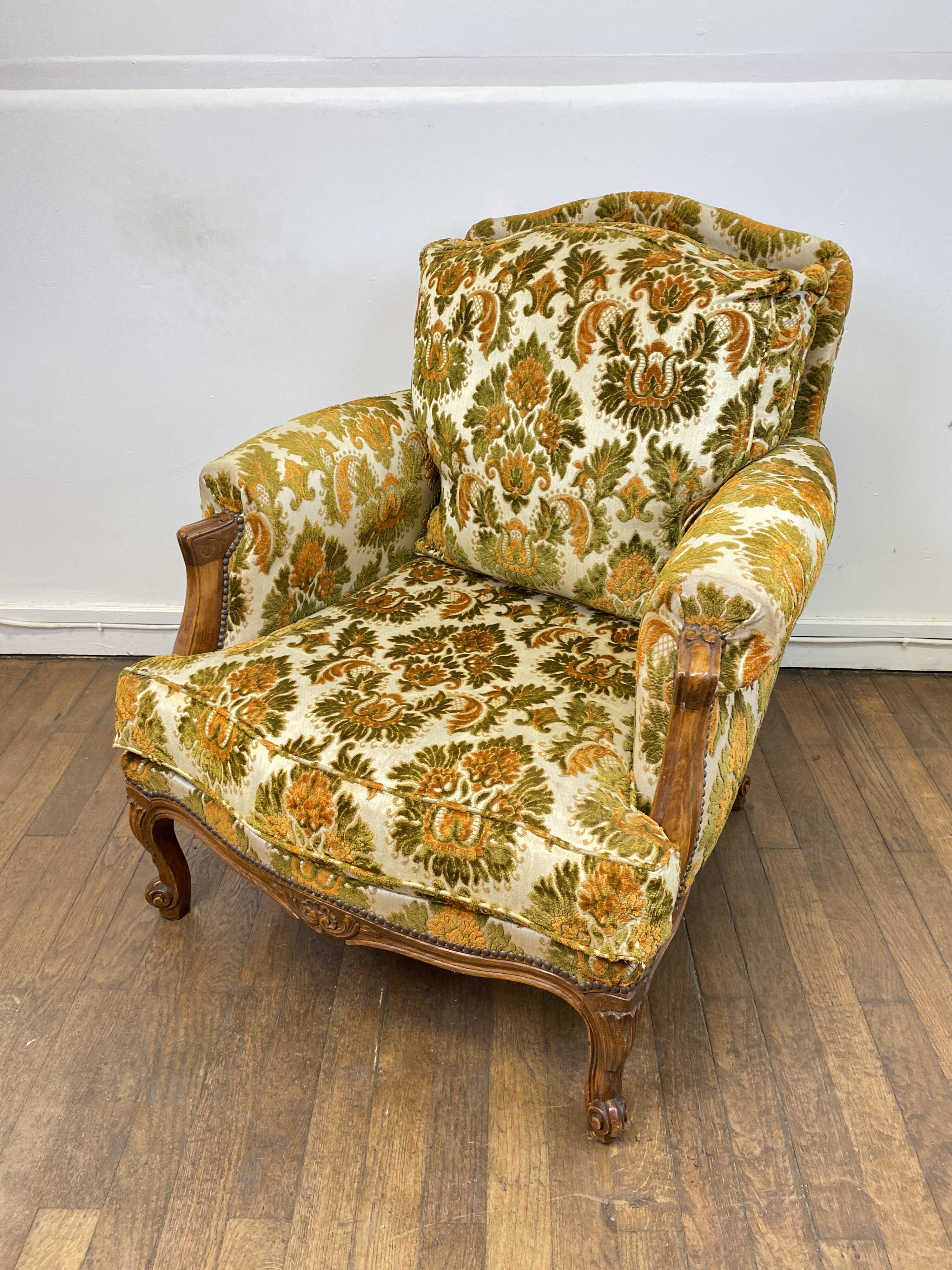 Vintage 50s bergere armchair