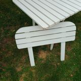 Vintage garden furniture R Gleizes in white painted wood
