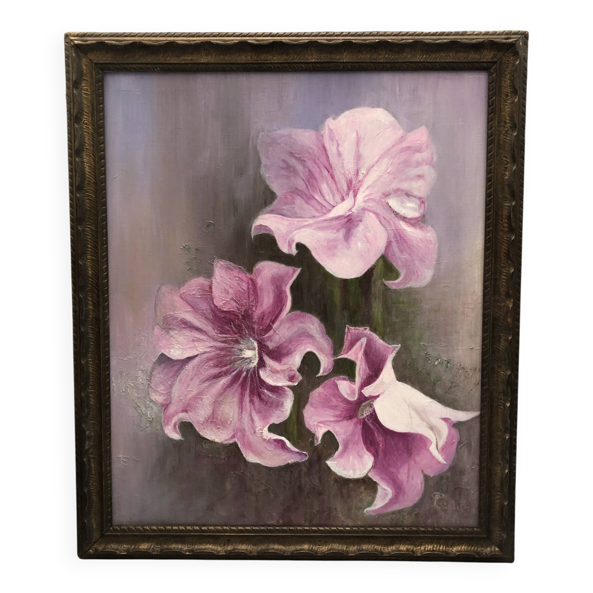 Still life bouquet of flowers oil painting