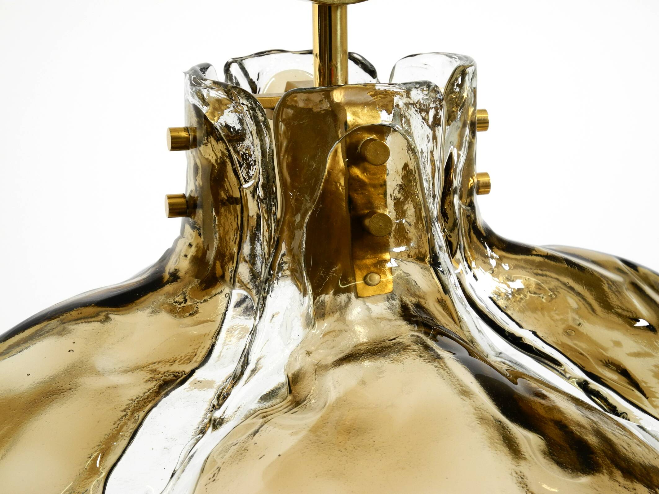 Beautiful 1960s J.T. Kalmar Franken heavy Murano glass floral ceiling lamp