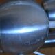 Pair of 70s space age eye ball chandeliers in brushed aluminum