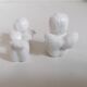 Lot 6 knife holders and 6 porcelain place markers putti angels