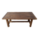 Vintage rustic coffee table in waxed wood and screen printing