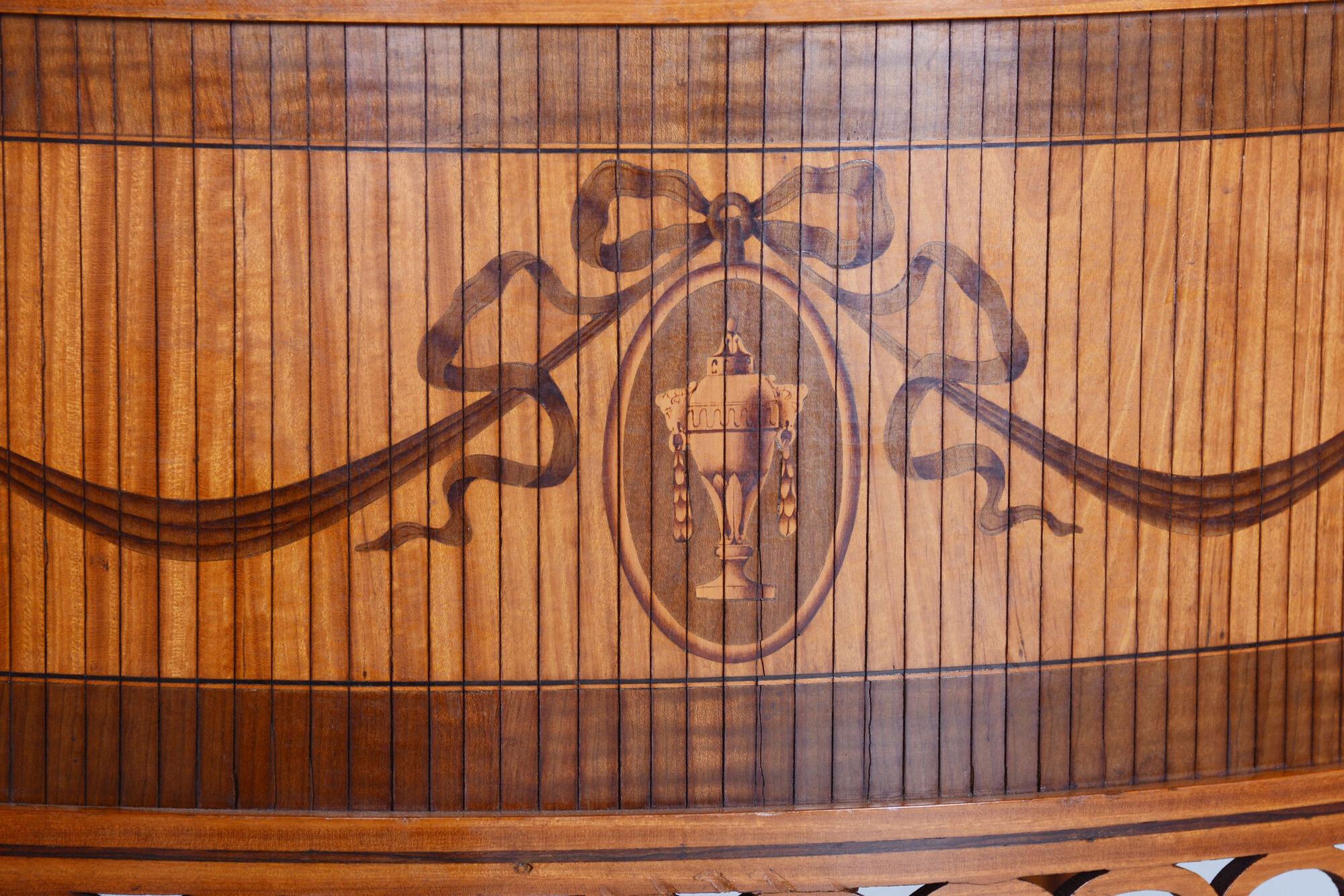 Restored Biedermeier Side Table, Walnut, Maple, Unique Marquetry, France, 1850s