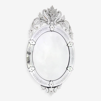 Miroir de Venise ovale XIXème