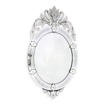 Miroir de Venise ovale XIXème