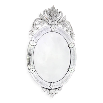 Miroir de Venise ovale XIXème