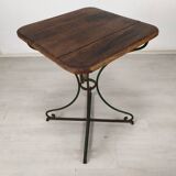 Garden pedestal table metal wood