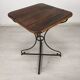 Garden pedestal table metal wood