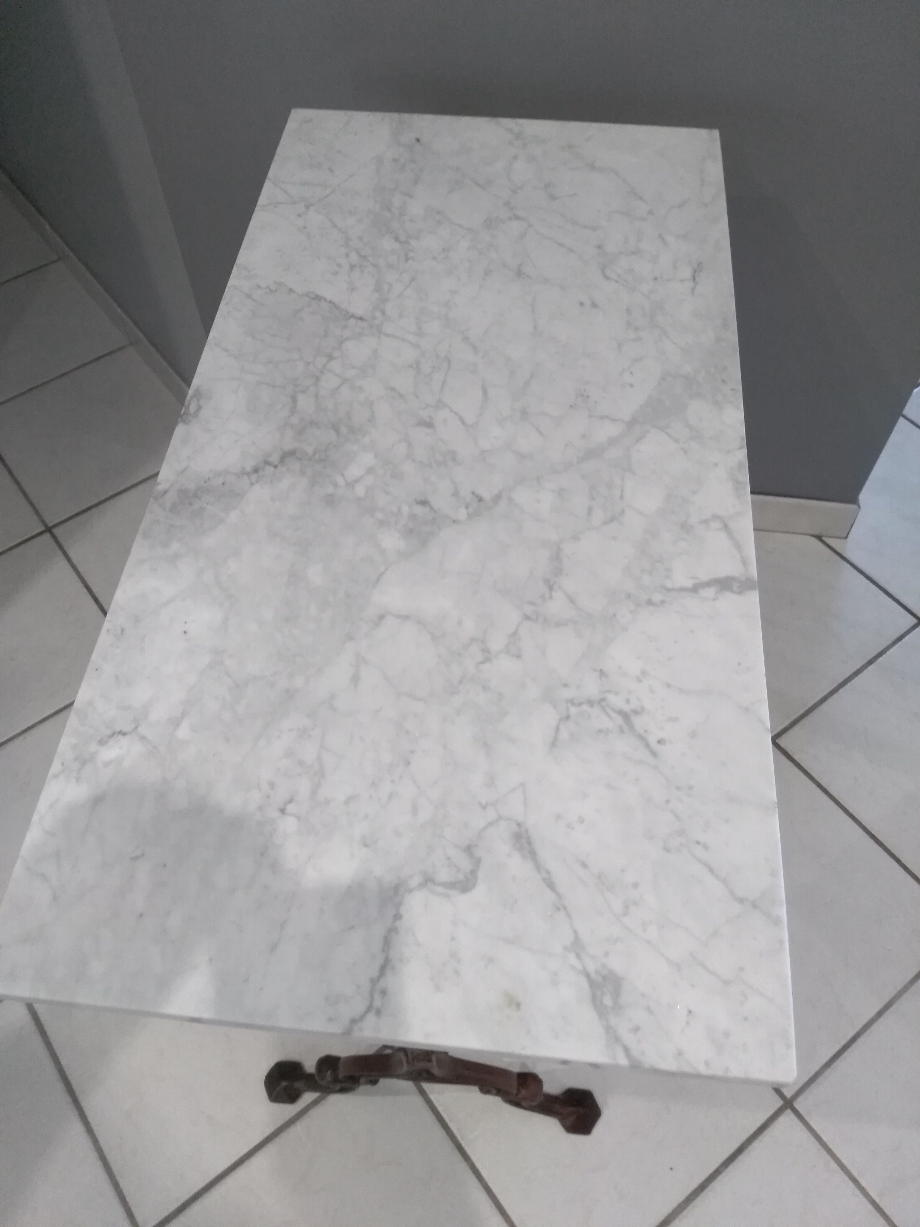 Marble bistro table Carrara 1910 Meallet Paris