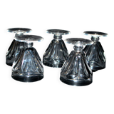 Set of 5 talleyrand liqueur glasses in baccarat crystal 6cm flat ribs harcourt
