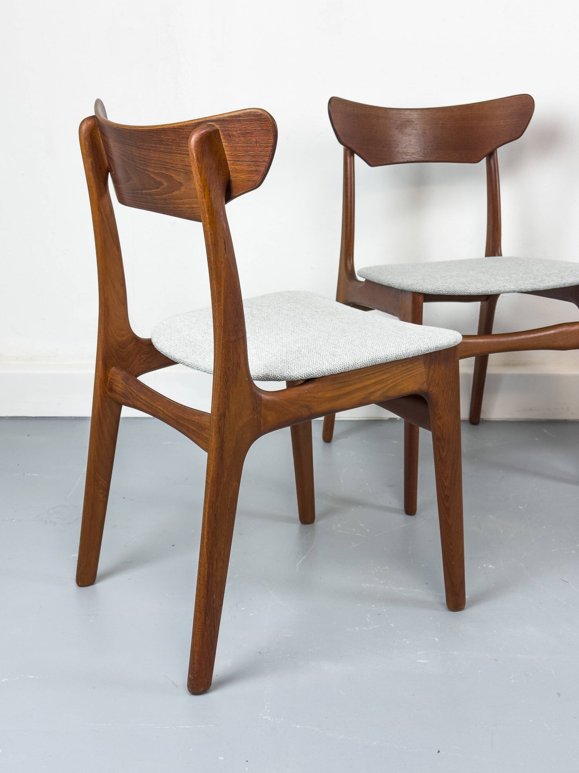 Chaises de salle à manger en teck danois par Schionning & Elgaard, années 1960, ensemble de 4