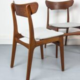 Chaises de salle à manger en teck danois par Schionning & Elgaard, années 1960, ensemble de 4