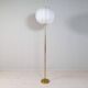 Modern mid-century brass floor lamp ASEA with round cotton shade, Sweden, 1960s