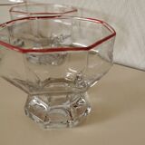 set of 4 ice cream cups, transparent glass dessert, octagon shape