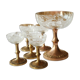 5+1 engraved crystal cups with gilded bronze - Louis XVI style, 19th century