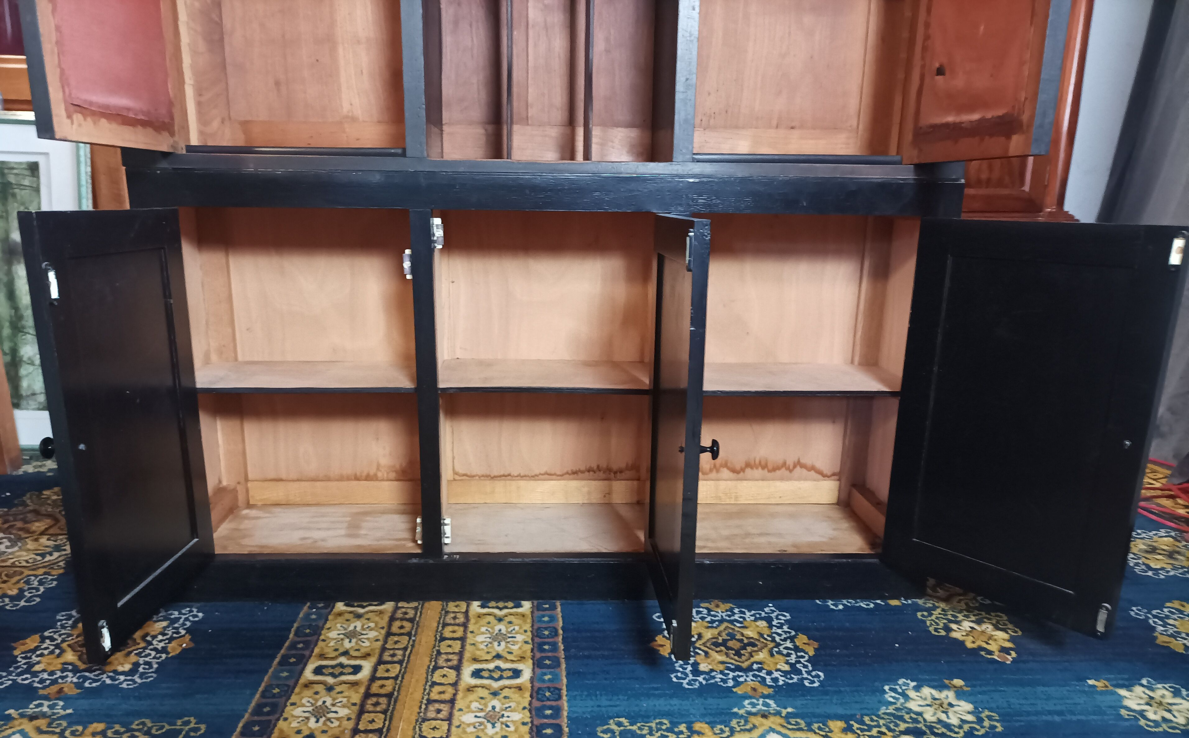 Vintage painted wooden bookcase