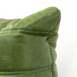 Togo lounge chair in forest green leather attributed to Michel Ducaroy for Ligne Roset