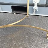 Old vintage gilded side table with marble top