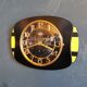 Vintage formica clock rectangular silent wall clock "Lora black yellow"