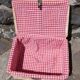 Wicker basket with gingham fabric
