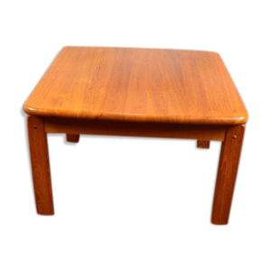Table basse carrée scandinave en teck massif 1960