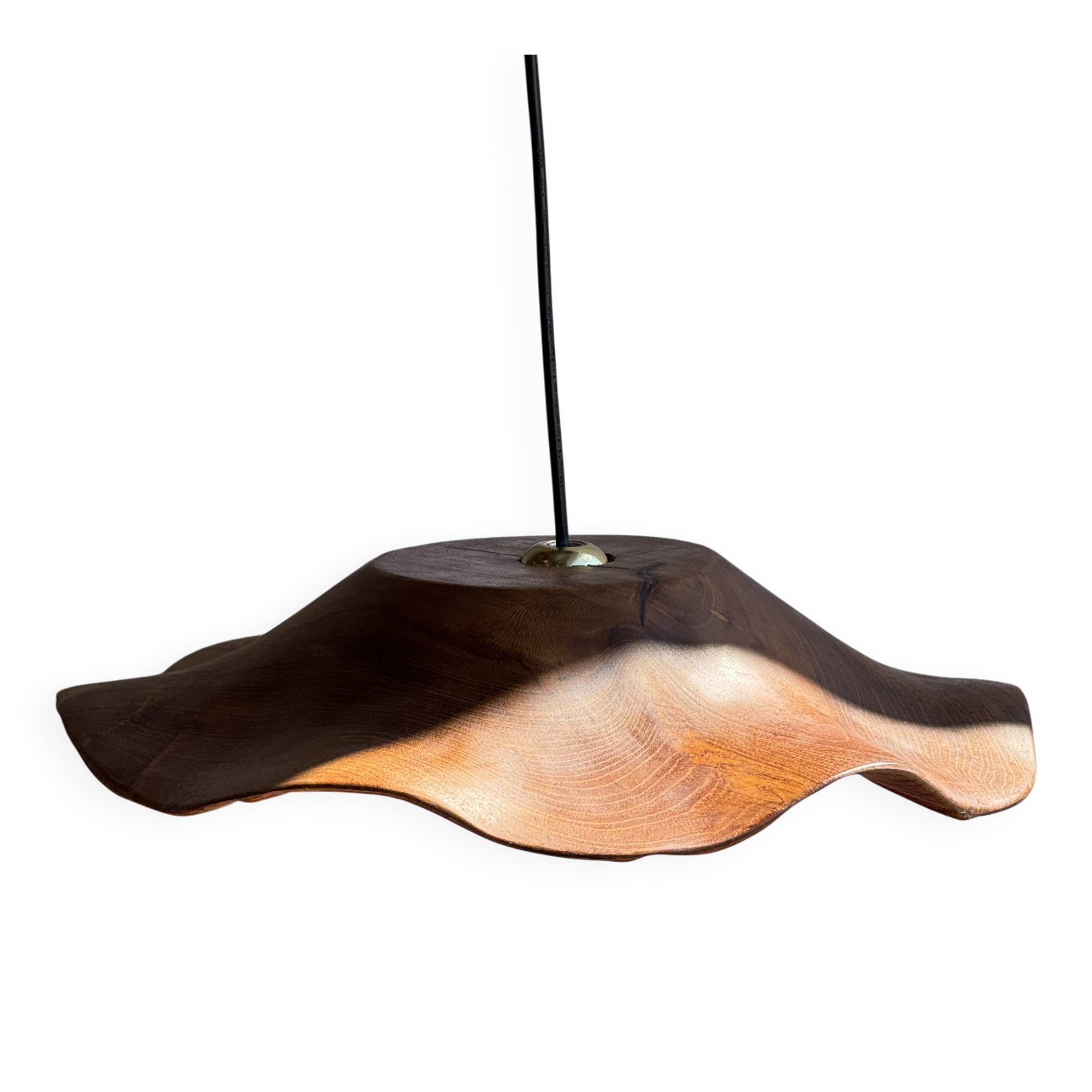Average suspension flat wavy leaf in teak flower stripes D:40