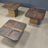 Vintage brutalist slate stone nesting tables by Design Studio Stam, 1990s