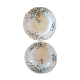 Lot de 2 assiettes L. Bertrand modèle Anémone