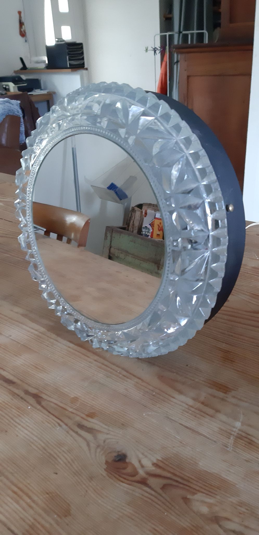 Applique vintage métal verre et miroir