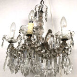 Chandelier with pendeloques tassels and glass pads