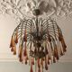 Vintage 1970s brass and Murano glass chandelier