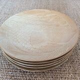 5 stoneware fish plates