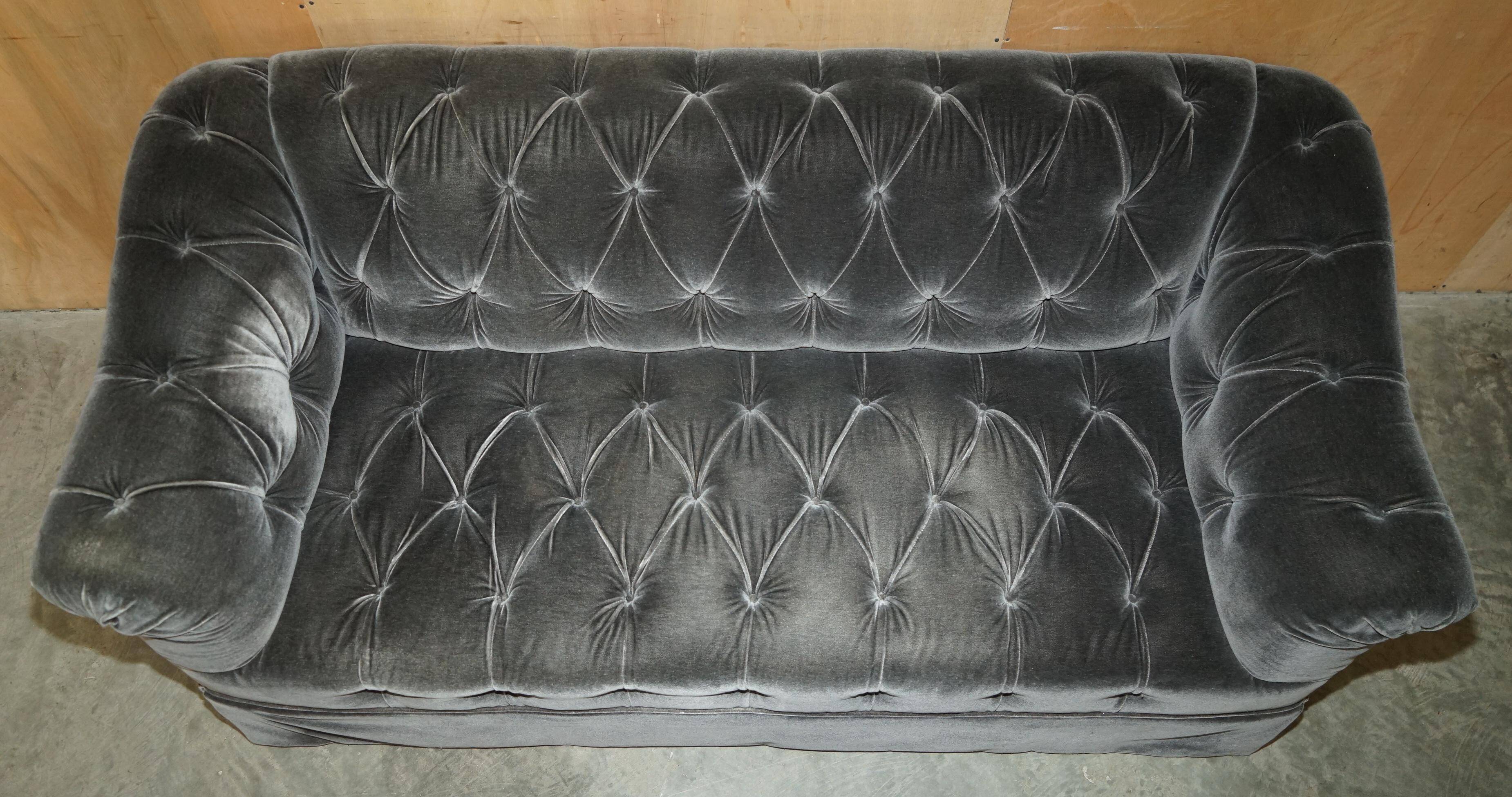 Pair of Chesterfield sofas in mohair velvet Somerville George Smith