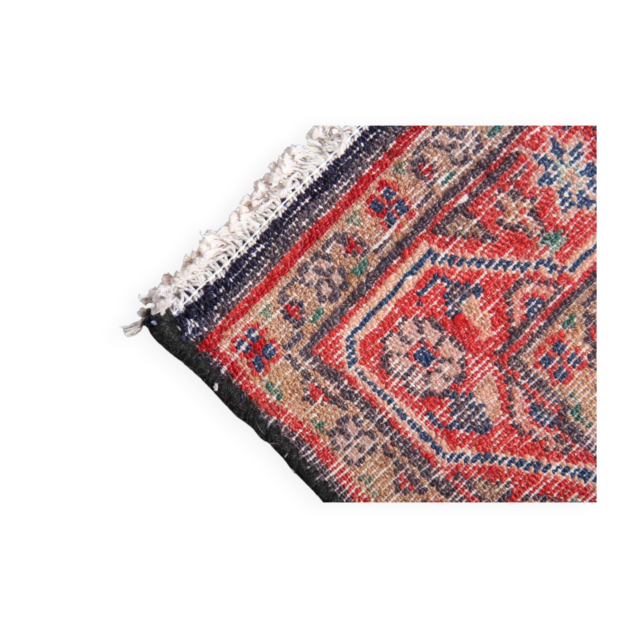 Long Vintage Oriental Runner Rug, Herati Wool Handwoven Hallway Carpet, 85 x 365