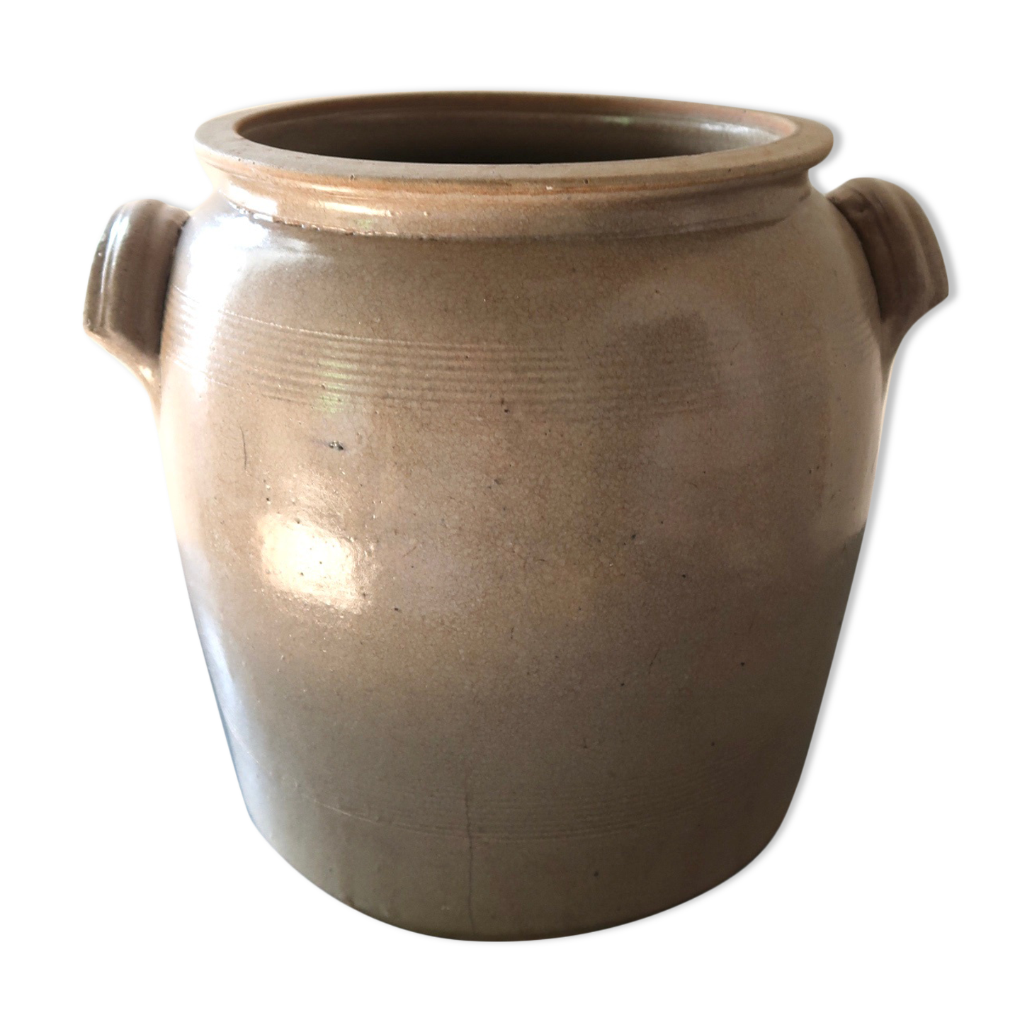 Old grey sandstone pot