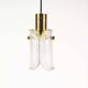 Petite brass and bubble glass pendant chandelier by Glashutte Limburg