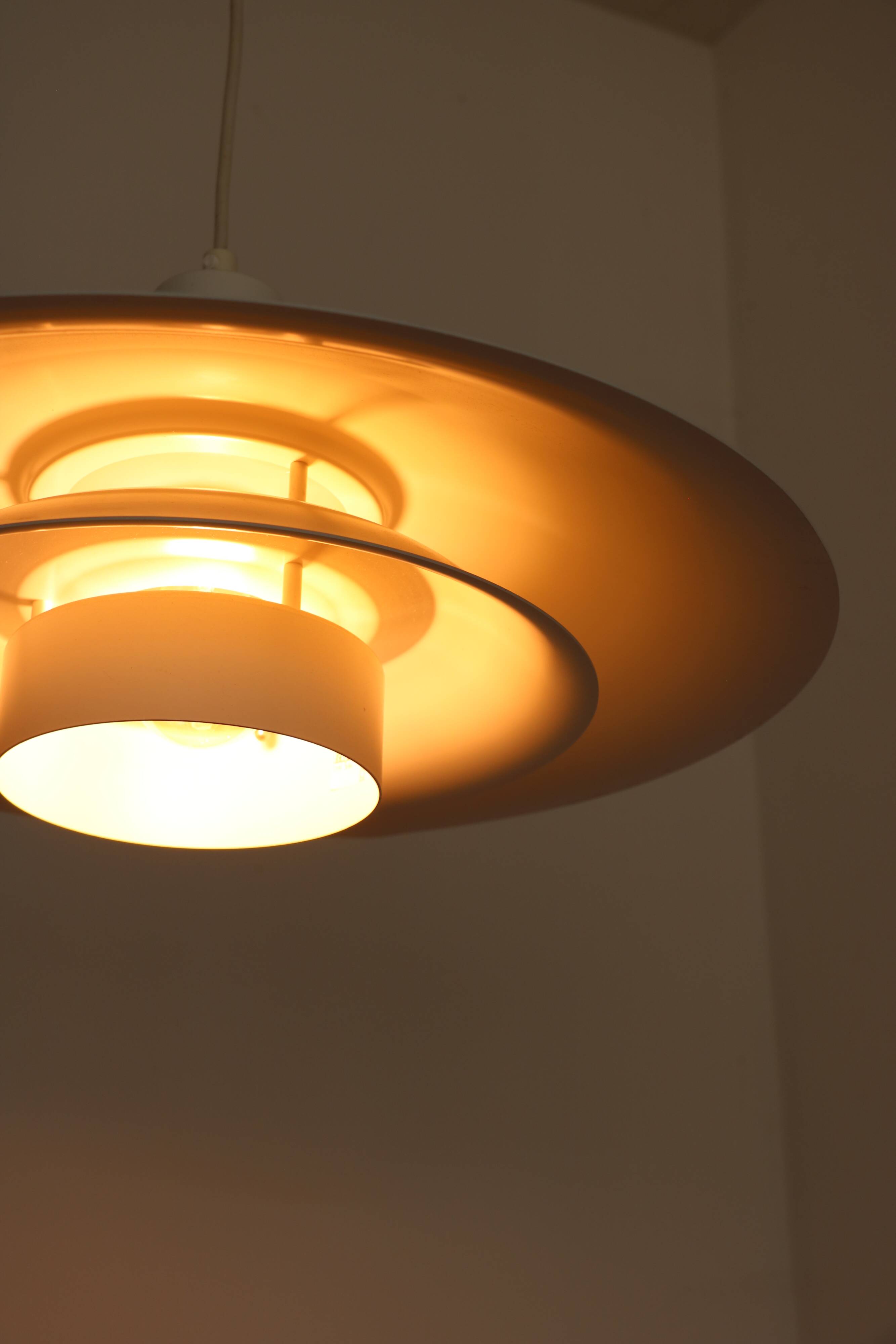 Ecophon Scandinavian pendant light, white metal