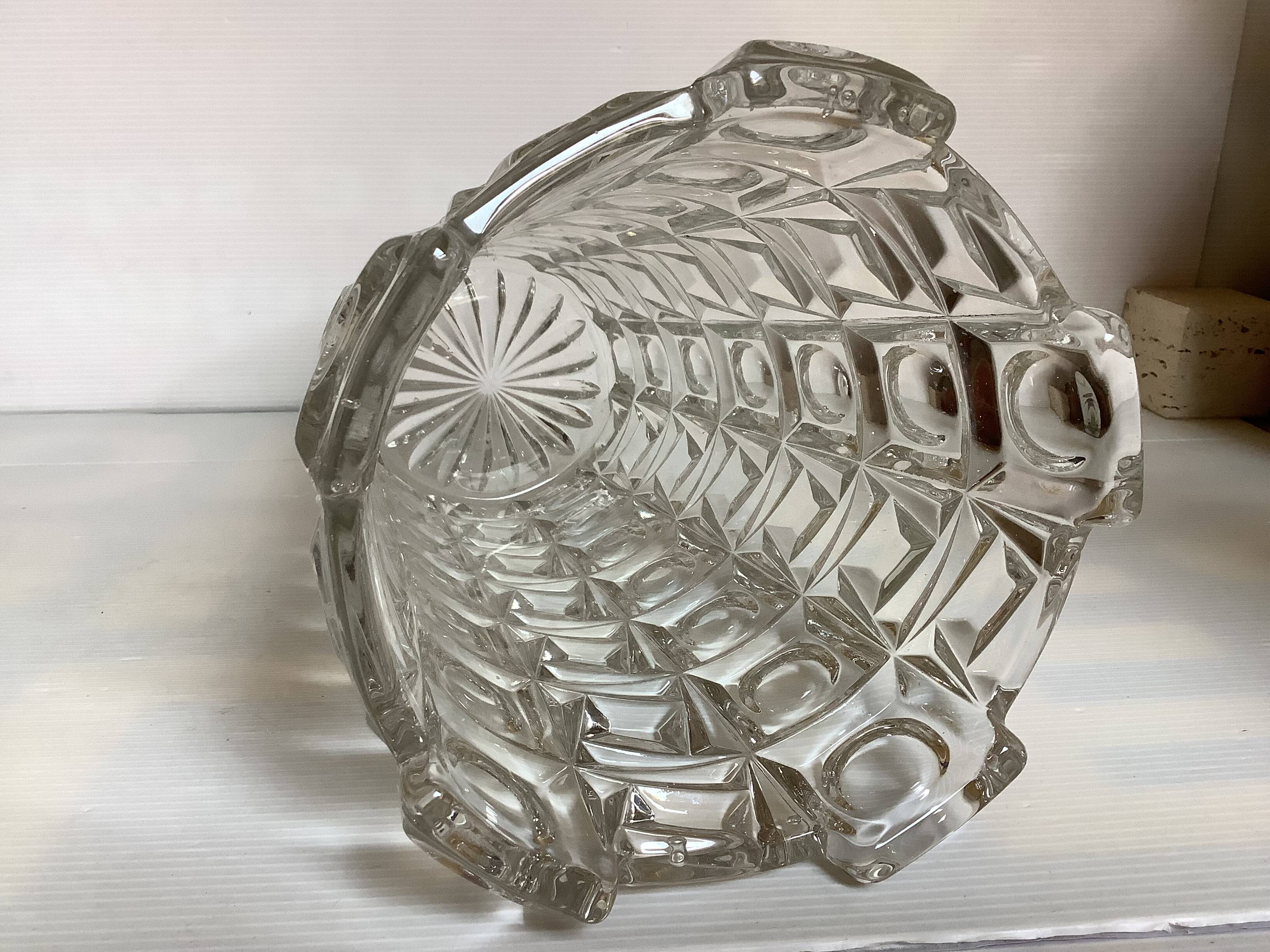 Czechoslovakia Union Crystal Vase, Lens model, 1950s