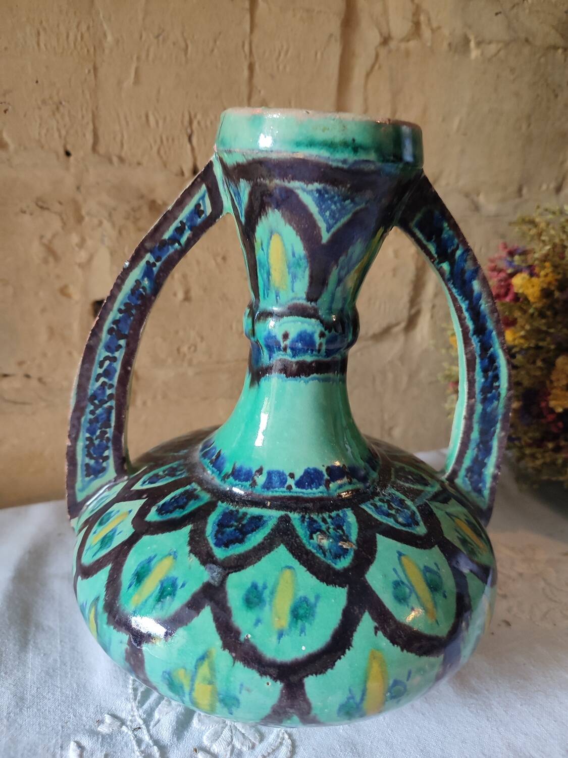 Vase with traditional ceramic handles North Africa